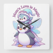 Mamma Kärlek is Magic | Cute Fairy Penguin Wall Cl