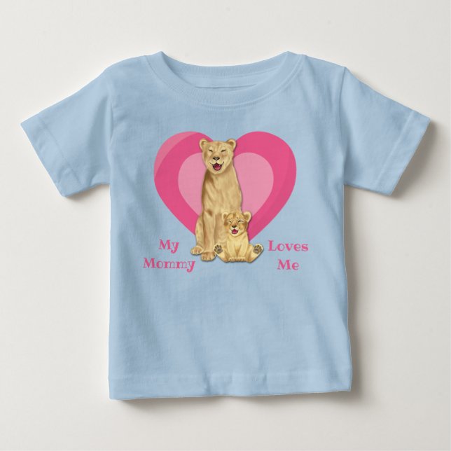 Mamma Kärlek Me Lejona Baby T Shirt (Framsida)