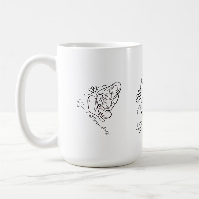 Mamma Kärlek T-shirt Vacker Design Kaffemugg (Vänster)