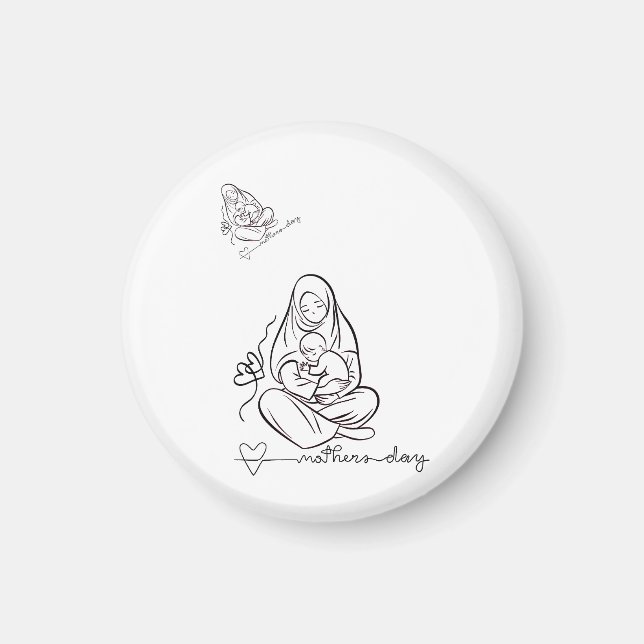 Mamma Kärlek Vacker Design Magnet (Framsidan)
