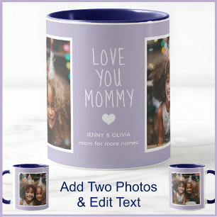 Mamma Kärlek You 2 Photos Modern Lilac Mauve C123 Mugg