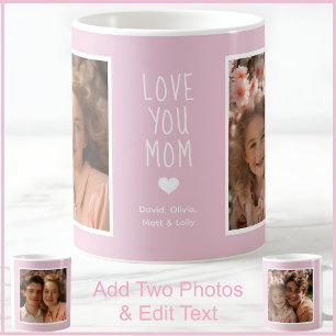 Mamma Kärlek You 2 Photos Modern Rosa C52 & White Kaffemugg