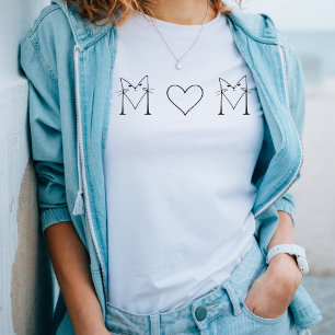 MAMMA- Katt med hjärtminimalistisk konst T Shirt