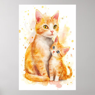 Mamma Katt Vattenfärgssnurra, Mamma och Jag Poster