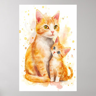 Mamma Katt Vattenfärgssnurra, Mamma och Jag Poster