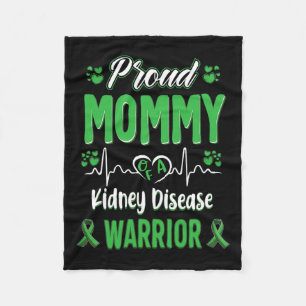 Mamma Kidney Disease Warrior Awareness Ribbon Gree Fleecefilt