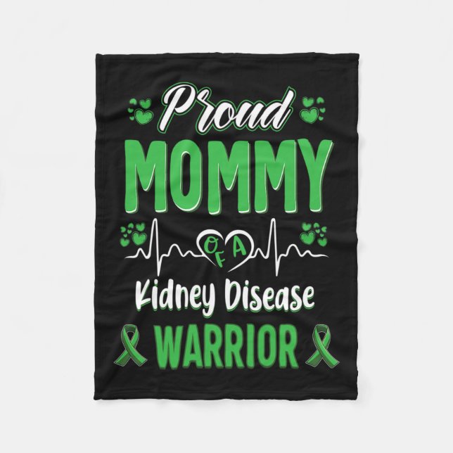 Mamma Kidney Disease Warrior Awareness Ribbon Gree Fleecefilt (Framsidan)
