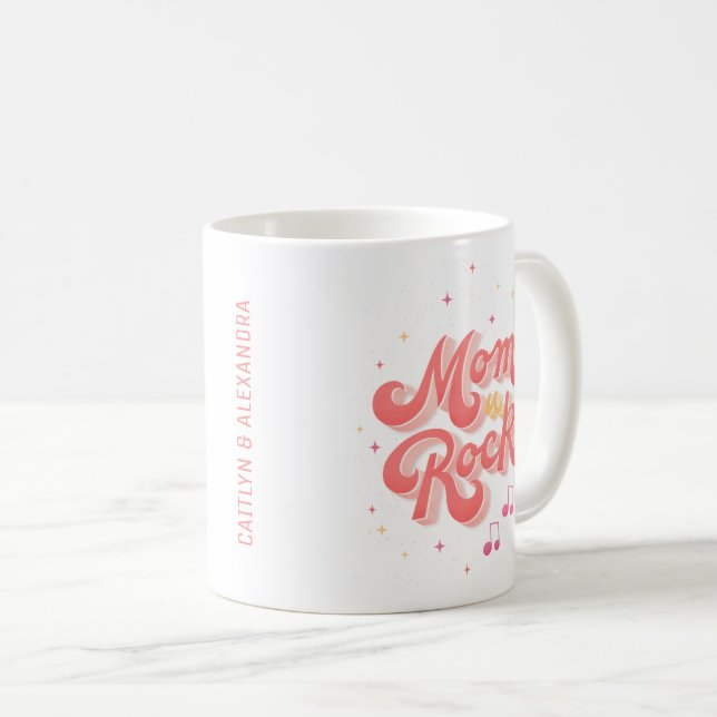 Mamma Kids Namn Personlig Typografi mugg (Framsida höger)