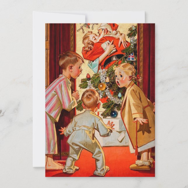 Mamma Kisses Jultomten Julkort (Framsida)