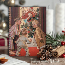 Mamma Kissing Jultomten Vintage Illustration