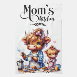 Mamma Kitchen Towel Highland Cow Mamma Tea Towel Kökshandduk