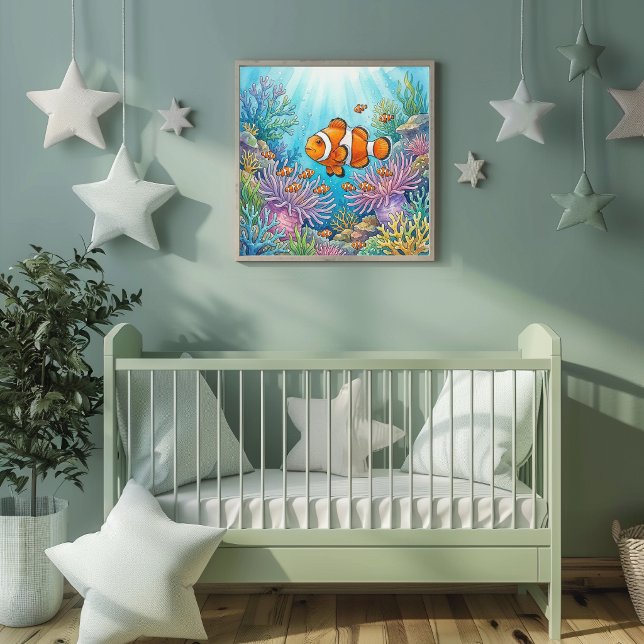 Mamma klovnfisk och yngelboende poster (Skapare uppladdad)