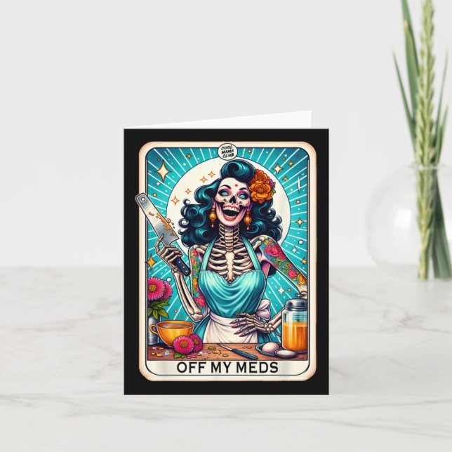 Mamma Klubb Tarot Card Skeleton Halloween Kort (Framsida)