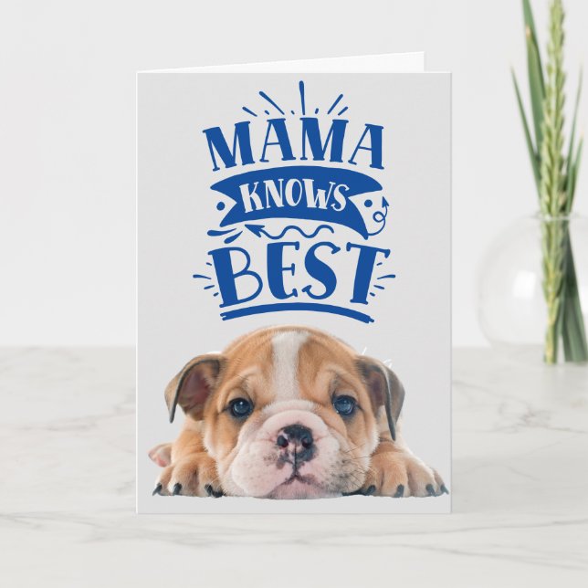 Mamma Knows bästa Lycklig mor-kort Tack Kort (Framsida)