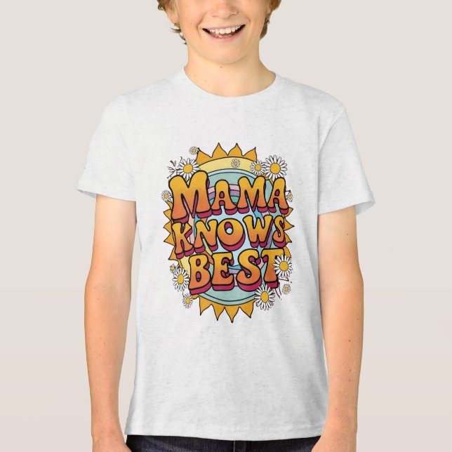 Mamma Knows Best - Retro 70:s Sunshine Vibes T Shirt (Framsida)