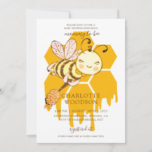 Mamma kommer att bli Honey Bee Honeycomb Baby Show Inbjudningar