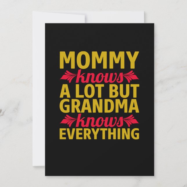 Mamma Konst Mormor Vet Allt Inbjudningar (Framsida)