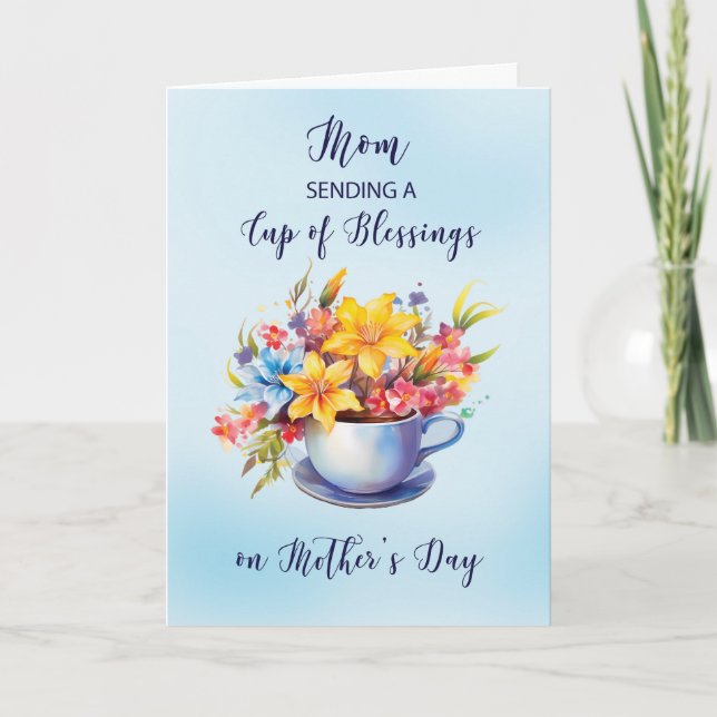 Mamma Kopp i Blessings och Flowers Mors dag Kort (Framsida)