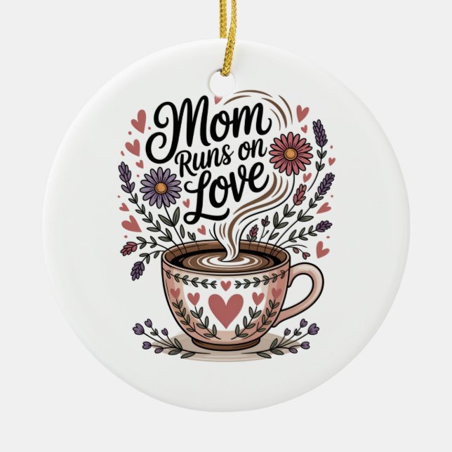 Mamma Kör På Kärlek Julgransprydnad Keramik (Framsidan)
