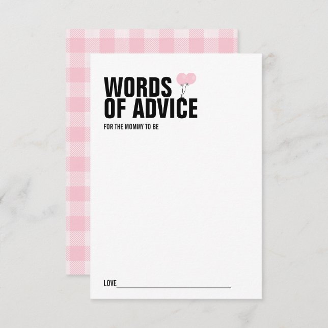 Mamma-kort för rosa Balloon Baby Shower Inbjudningar (Fram/baksida)