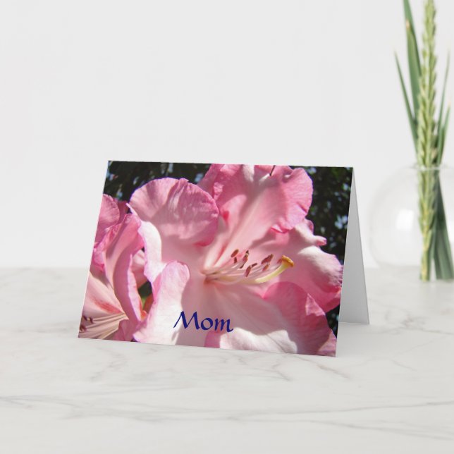 Mamma kort vacker mor söt rosa Rhodie (Framsida)