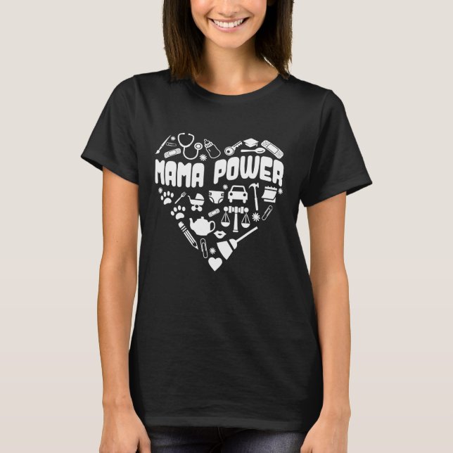 Mamma Kraft Söt för Kvinnor T Shirt (Framsida)