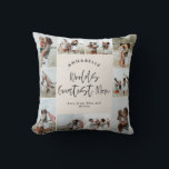 Mamma kräm-elegant, modern, minimal fotokollage kudde<br><div class="desc">Världens bästa Mamma-skript-elegant är modern minimal kräm och svartfärgad personlig fotokollage enkel ren skokerfoto från linjer mors dag.</div>