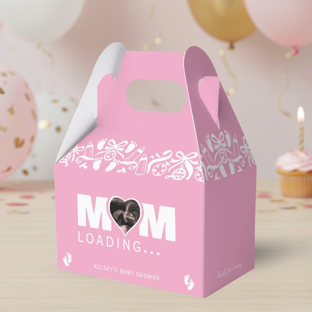 Mamma laddar foto ultraljud rosa baby shower presentaskar (Skapare uppladdad)