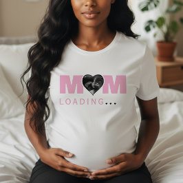 Mamma Laddar Hjärtfoto Ultraljud Baby Shower T Shirt
