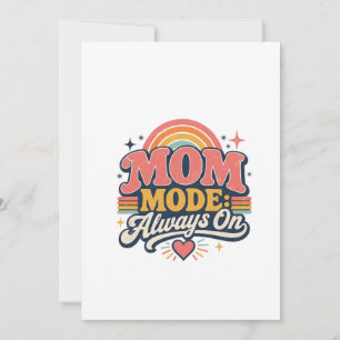 Mamma-läge Alltid På Retro Mors Dag Present Tack Kort