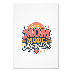 Mamma-läge Alltid På Retro Morsdagspresent Fototryck