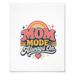 Mamma-läge Alltid På Retro Morsdagspresent Fototryck