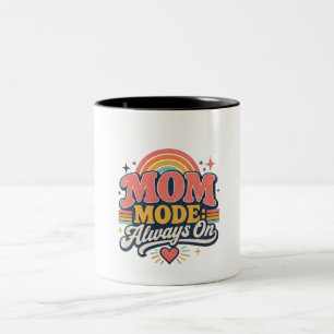 Mamma-läge Alltid På Retro Morsdagspresent Två-Tonad Mugg