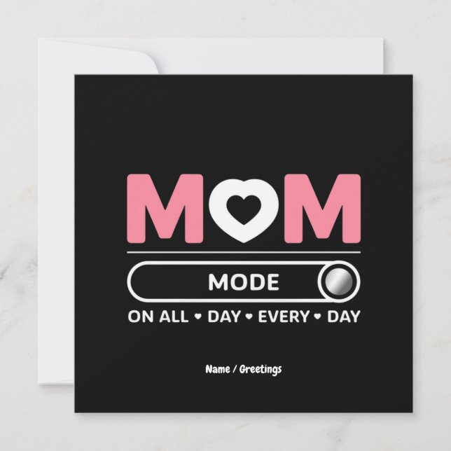 Mamma-läge hela dagen Mors dag Inbjudningar (Framsida)
