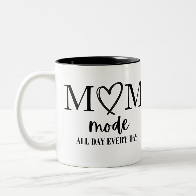Mamma-läge hela dagen varje dag Mors dag Mugg (Vänster)