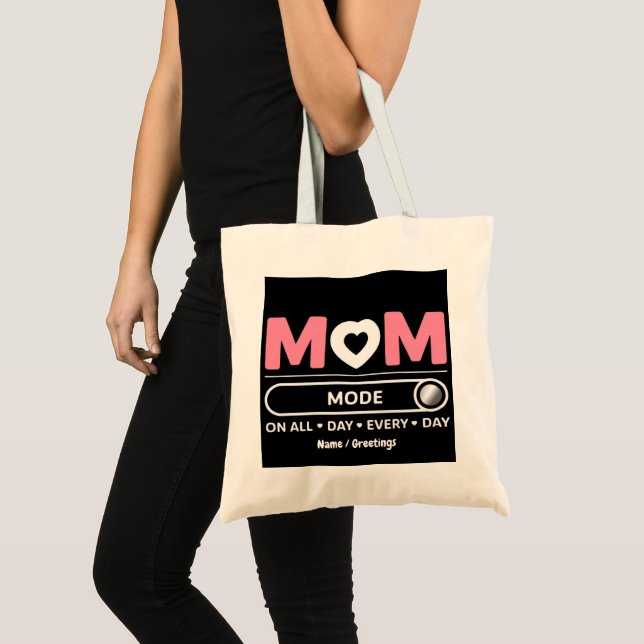 Mamma-läge hela dagen varje dag mors dag  tygkasse (Framsida (produkt))