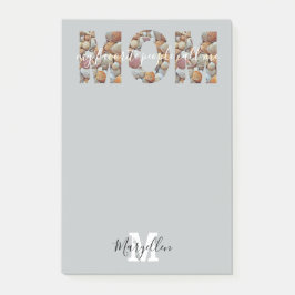 Mamma lägg till ditt namn och monogrammuslingskal post-it block