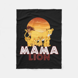 Mamma Lejon - Mor Barn i stora kattfamiljen Fleecefilt