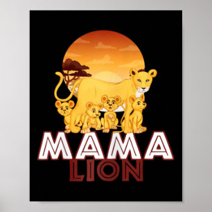 Mamma Lejon - Mor Barn i stora kattfamiljen Poster