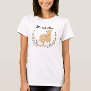 Mamma Lejonare Afrikas Lejonare mor och baby Lione T Shirt