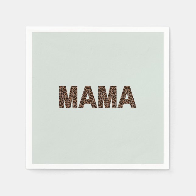 'Mamma' Leopard Design Mjuk Eukalyptusdimma  Pappersservett (Framsidan)