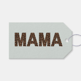 'Mamma' Leopard Design Mjuk Eukalyptusdimma Presentetikett