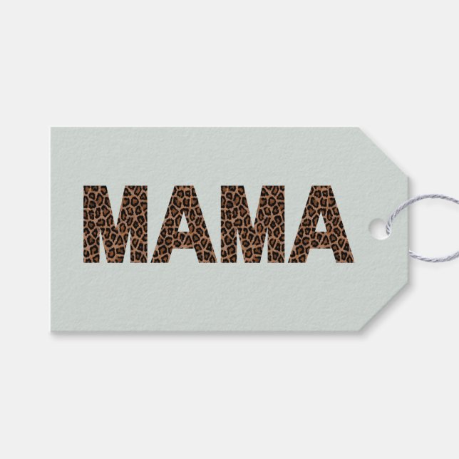 'Mamma' Leopard Design Mjuk Eukalyptusdimma  Presentetikett (Framsidan (Horisontell))