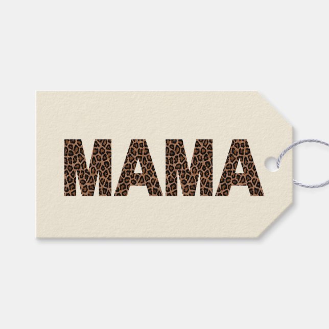 'Mamma' Leopard Design Trendig Varivitt Födelsedag Presentetikett (Framsidan (Horisontell))