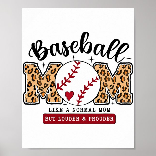 Mamma Leopard Loud&amp; Proud Baseball Mamma Mor Poster (Framsidan)