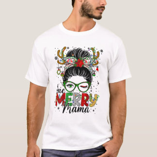 Mamma Leopard Messy Bun T Shirt
