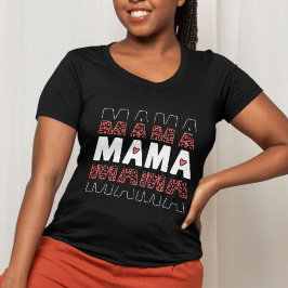 MAMMA Leopard Print Heart Shirt - Cute Mor's Day T Shirt