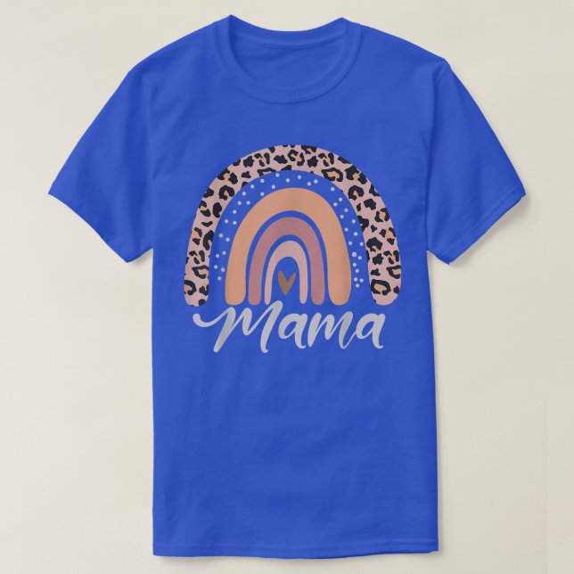 Mamma Leopard Print Rainbow Family Funny Mammor Da T Shirt (Design framsida)