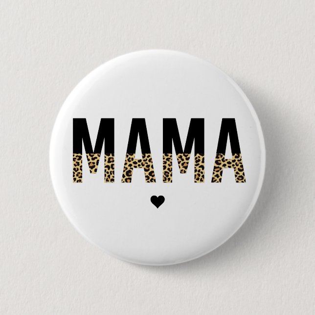 Mamma Leopard print Typography Mamma Gifts Knapp (Framsida)