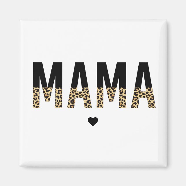 Mamma Leopard print Typography Mamma Gifts Magnet (Framsidan)